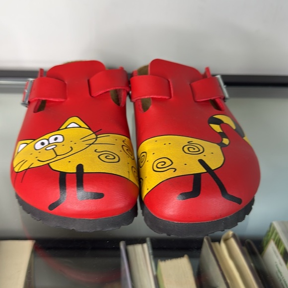 Birkenstock Birki’s Woodby Red Bridget Cat Clogs size 3.5 - Picture 6 of 9